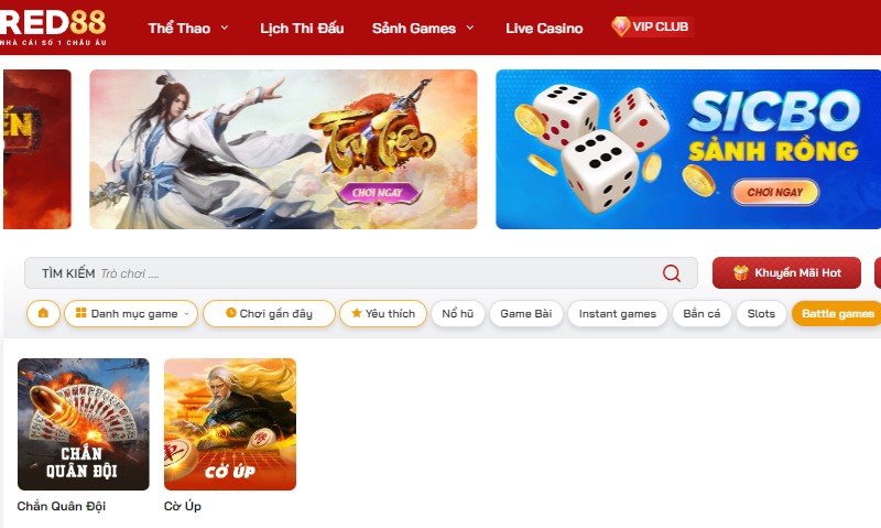 Battle Games RED88 - Trải nghiệm đấu trường game đỉnh cao